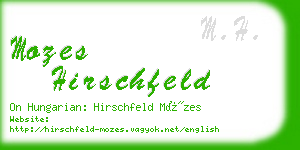 mozes hirschfeld business card